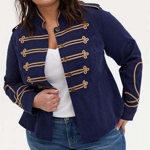 Torrid blue gold military jacket size 5 plus